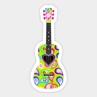 Peace and Love Hippie Style Guitar Sticker